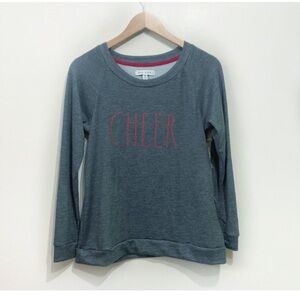 Rae Dunn “Cheer” Longsleeve Fleece PJ Top Pyjama Size Medium New